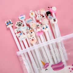 Set 20 bút bi cute kèm túi zip VQ1196