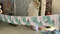 May cung nữ hoàng vải nhúng kim tuyến xanh ngọc