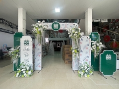 Cổng cưới chữ Hỷ màu xanh 6 món