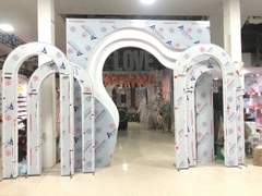 Cổng cưới lượn sóng 4U màu xanh