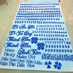 Bộ chữ CNC in hoa Alu màu xanh