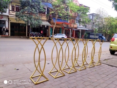 Đôn tráp đế vuông 4 nan chéo màu vàng