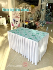 Khăn trải bàn ren công vàng 1 x 1.3 m