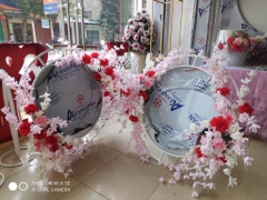 Tấm phông chính Alu tròn 1m có hoa