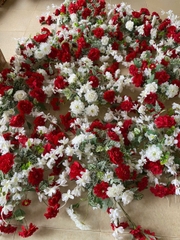 Bộ hoa lụa trắng đỏ