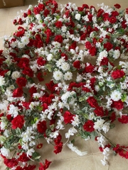 Bộ hoa lụa trắng đỏ