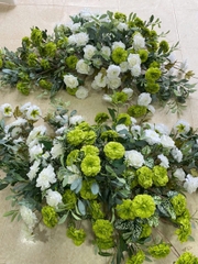 Bộ hoa lụa xanh cốm