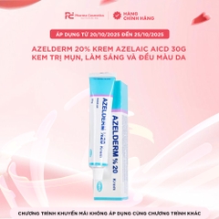 AZELDERM 20% KREM AZELAIC AICD 30g / KEM TRỊ MỤN, LÀM SÁNG VÀ ĐỀU MÀU DA