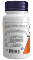 NOW FOODS GLUTATHIONE 500MG / VIÊN UỐNG LÀM SÁNG VÀ CHỐNG OXY HÓA MẠNH MẼ ( THUẦN CHAY)