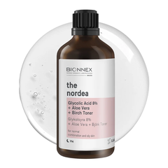 BIONNEX THE NORDEA GLYCOLIC ACID 8% + ALOE VERA + BIRCH TONER : NƯỚC CÂN BẰNG AHA TẨY TẾ BÀO CHẾT, LÀM SÁNG VÀ MỊN DA