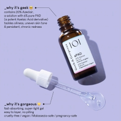 Geek & Gorgeous 101 aPAD (30ml) – Tinh Chất Phục Hồi, Kiềm Dầu, Giảm Đỏ Và Tinh Chỉnh Tone Da Dạng Dẫn Xuất Azelaic Acid (20% Azeclair)
