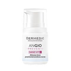 DERMEDIC ANGIO PREVENTI NANO VIT C ACTIVE ANTI-WRINKLE NIGHT CREAM/ KEM CHỐNG LÃO HÓA BAN ĐÊM CHO DA GIÃN MẠCH MÁU 55G