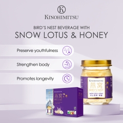 KINOHIMITSU BIRD’S NEST WITH SNOW LOTUS & HONEY / NƯỚC YẾN THƯỢNG HẠNG CHỐNG LÃO HÓA, TRƯƠNG THỌ