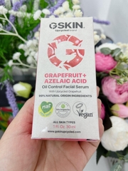 GSKIN GRAPEFRUIT+ AZELAIC ACID OIL CONTROL FACIAL SERUM / TINH CHẤT LÀM DỊU VÀ TRỊ MỤN