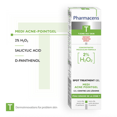 Pharmaceris T MEDI ACNE POINTGEL: Gel Chấm Mụn Đặc Trị Tổn Thương Vi Viêm 2% H2O2