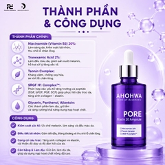 AHOHWA PORE NIACIN 20: Tinh Chất Niacinamide 20% - Giải Pháp Toàn Diện Thu Nhỏ Lỗ Chân Lông & Dưỡng Sáng
