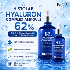 HISTOLAB HYALURON COMPLEX AMPOULE 62%: Tinh Chất Cấp Ẩm Thiết Yếu – Tái Tạo, Làm Dịu & Căng Bóng Da