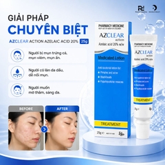 AZCLEAR ACTION AZELAIC ACID 20% 25g / KEM DƯỠNG GIẢM MỤN, MỜ THÂM