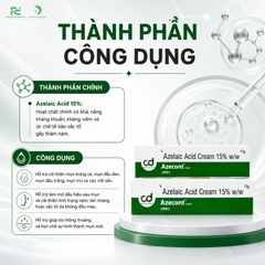 Azelaic Acid Cream 15% Azecont: Kem Điều Trị Mụn Trứng Cá, Giảm Thâm & Hiệu Chỉnh Sắc Tố Da