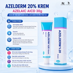 AZELDERM 20% KREM AZELAIC AICD 30g / KEM TRỊ MỤN, LÀM SÁNG VÀ ĐỀU MÀU DA