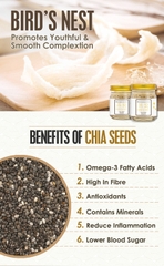 KINOHIMITSU BIRD’S NEST WITH CHIA SEED 75G / NƯỚC YẾN THƯỢNG HẠNG GIÚP HẠ ĐƯỜNG HUYẾT, GIÀU CHẤT XƠ