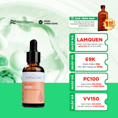 PURE & CARE SERUM VITAMIN C / TINH CHẤT VITAMIN C DƯỠNG ẨM, GIÚP GIẢM MẨN ĐỎ VÀ TĂNG ĐỘ SÁNG