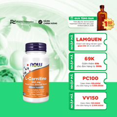 NOW FOODS L-CARNITINE 500mg / VIÊN UỐNG HỖ TRỢ GIẢM CÂN, ĐỐT CHÁY MỠ THỪA ( THUẦN CHAY)