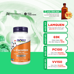 NOW FOODS L-CARNITINE 1000MG / VIÊN UỐNG HỖ TRỢ GIẢM CÂN, ĐỐT CHÁY MỠ THỪA