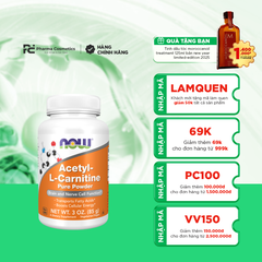 NOW FOODS ACETYL-L-CARNITINE PURE POWDER / BỘT UỐNG TĂNG CƯỜNG NĂNG LƯỢNG, ĐỐT CHÁY MỠ THỪA, CẢI THIỆN TRÍ NÃO ( THUẦN CHAY)