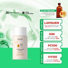 BABE SUPER FLUID COLOR SUNSCREEN HYALURONIC ACID SPF50 / KEM CHỐNG NẮNG NÂNG TONE PHỔ RỘNG