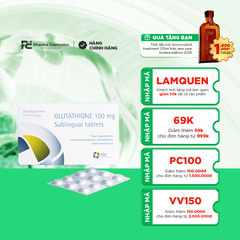 GLUTATHIONE 100MG SUBLINGUAL TABLETS / VIÊN NGẬM CHỐNG OXY HÓA, TRẺ HÓA,TRẮNG DA