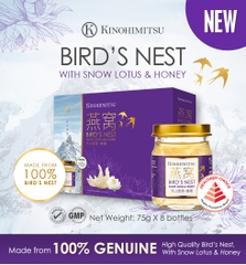 KINOHIMITSU BIRD’S NEST WITH SNOW LOTUS & HONEY / NƯỚC YẾN THƯỢNG HẠNG CHỐNG LÃO HÓA, TRƯƠNG THỌ