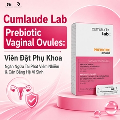Cumlaude Lab Prebiotic Vaginal Ovules: Viên Đặt Phụ Khoa Ngăn Ngừa Tái Phát Viêm Nhiễm & Cân Bằng Hệ Vi Sinh