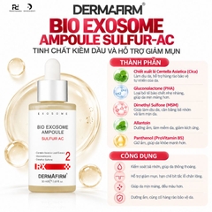 DERMAFIRM BIO EXOSOME AMPOULE SULFUR-AC / TINH CHẤT KIỀM DẦU VÀ ĐIỀU TRỊ MỤN