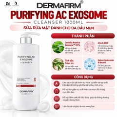 DERMAFIRM PURIFYING AC EXOSOME CLEANSER / SỮA RỬA MẶT CHO DA DẦU MỤN 1000ml