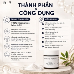 ELAINE PERINE 100% NIACINAMIDE POWDER - Bột Vitamin B3 Tinh Khiết Phục Hồi & Kiểm Soát Dầu