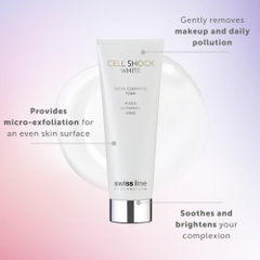 SWISS LINE CSW FACIAL CLEANSING FOAM / SỮA RỬA MẶT LÀM SÁNG DA, LÁNG MỊN BỀ MẶT DA TỐI MÀU