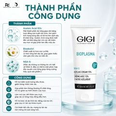 GIGI BIOPLASMA 15% AZELAIC CREAM / KEM BÔI GIÚP GIẢM MỤN, KHÁNG VIÊM, MỜ THÂM 