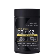 Sports Research Vitamin D3 + K2 – Viên Uống Thuần Chay Hỗ Trợ Xương Và Hệ Miễn Dịch