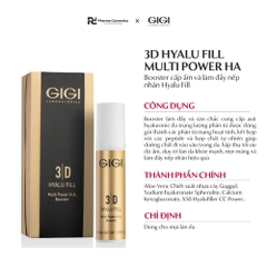 GIGI 3D HYALU FILL MULTI POWER H.A.BOOSTER / TINH CHẤT DƯỠNG DA CAO CẤP GIÚP LÀM ĐẦY NẾP NHĂN, TĂNG ĐỘ ĐÀN HỒI VÀ CẤP ẨM SÂU  