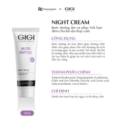 GIGI NUTRI PEPTIDE NIGHT CREAM / KEM DƯỠNG BAN ĐÊM CUNG CẤP ĐỘ ẨM, TÁI TẠO CHO LÀN DA NHẠY CẢM 