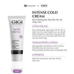 GIGI NUTRI PEPTIDE INTENSE COLD CREAM / KEM DƯỠNG ẨM, LÀM DỊU CHO LÀN DA NHẠY CẢM 