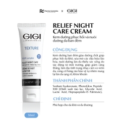 GIGI TEXTURE RELIEF NIGHT CARE CREAM / KEM DƯỠNG PHỤC HỒI VÀ NUÔI DƯỠNG DA BAN ĐÊM, CỦNG CỐ HÀNG RÀO BẢO VỆ DA 