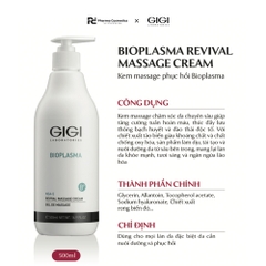 GIGI BIOPLASMA REVIVAL MASSAGE CREAM / KEM MASSAGE PHỤC HỒI BIOPLASMA CHĂM SÓC DA CHUYÊN NGHIỆP  