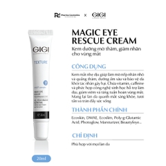 GIGI TEXTURE MAGIC EYE RESCUE CREAM / KEM DƯỠNG MẮT MỜ NẾP NHĂN, GIẢM QUẦNG THÂM VÀ GIÚP TĂNG TUẦN HOÀN 