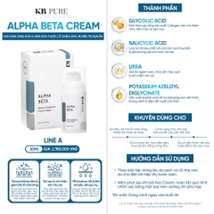 KB PURE ALPHA BETA CREAM: Chuyên Gia Giảm Mụn Ẩn & Kiểm Soát Dầu Nhờn Cho Làn Da Sáng Mịn