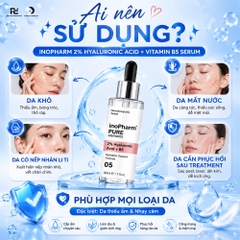 INOPHARM 2% HYALURONIC ACID + VITAMIN B5 SERUM: Tinh Chất Làm Dịu, Dưỡng Ẩm & Căng Mọng Cho Làn Da