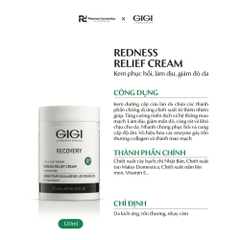GIGI RECOVERY REDNESS RELIEF CREAM / KEM DƯỠNG PHỤC HỒI, LÀM DỊU, GIẢM ĐỎ, CẤP CỨU CHO LÀN DA KÍCH ỨNG HOẶC SAU ĐIỀU TRỊ LĂN, PHI KIM  250ml