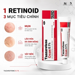 (Date 5/2027) Tazarotene Cream 0.1% – Giải Pháp Retinoid Mạnh Mẽ Cho Làn Da Mụn Và Lão Hóa