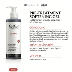 GIGI ACNON PRE - TREATMENT SOFTENING GEL / GEL TRƯỚC TRỊ LIỆU LÀM MỀM LỚP SỪNG, DƯỠNG ẨM, LÀM DỊU VÀ LÀM SẠCH CHO DA DẦU, MỤN 